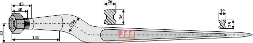 Frontlastertand Ensilage - 920mm - JDD Utstyr