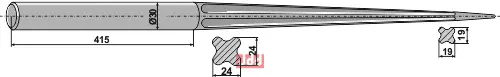 Frontlastertand for påsveising - 900mm - JDD Utstyr