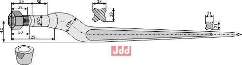 Frontlastertand Ensilage - 950mm - JDD Utstyr