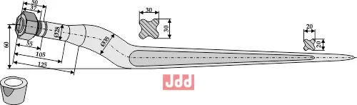 Frontlastertand Ensilage - 950mm - JDD Utstyr