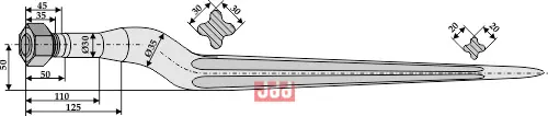 Frontlastertand Ensilage - 970mm - JDD Utstyr