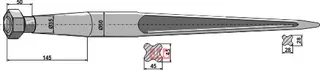 Frontlastertand ekstra stærk - 1010mm