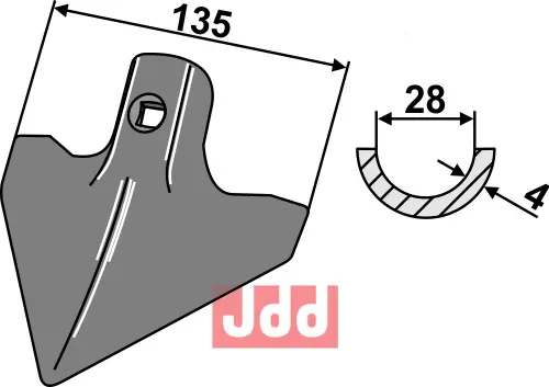 Gåsefot-skjær 135 x 4 - JDD Utstyr