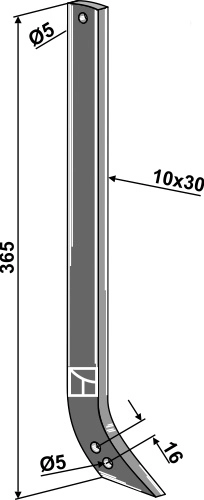 Tine 32° til Schmotzer Mål: 30x10 cm