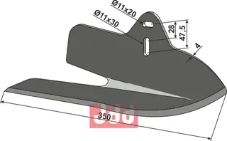 Skråvingskniv til Carré Lengde 350 mm, arbeidsbredde 130 mm