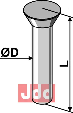 Sunket popnagel Ø6x25 Ø6mm, lengde 25mm, PU 200