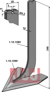 Tand med skjær 140mm Steketee