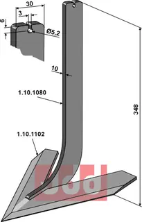 Tand med skjær 200mm Steketee