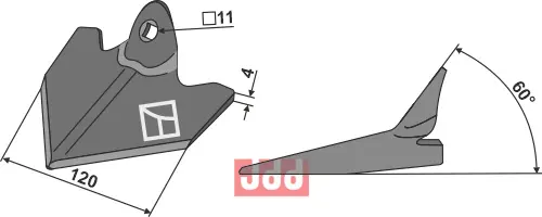 Gåsefot-skjær 120mm - JDD Utstyr