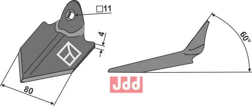 Gåsefot-skjær 80mm - JDD Utstyr