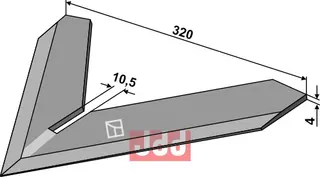 Gåsefot-skjær 320mm Steketee