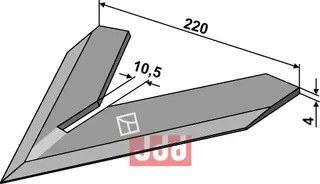 Gåsefot-skjær 220mm Steketee