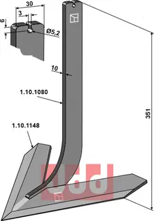 Tand med skjær 280mm Steketee