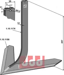 Tand med skjær 600mm Steketee