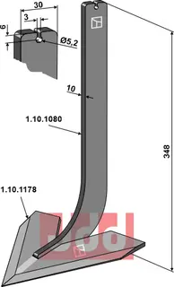 Tand med skjær 100mm Steketee