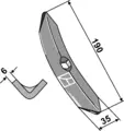 Harvspiss 190x35x6 mm Passer til tind 1.W241032