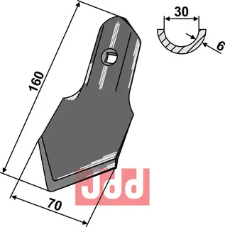 Gåsefot-skjær 160x70x6mm - K46