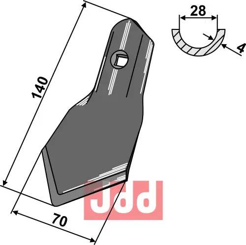 Gåsefot-skjær 140x70x4mm - K46 - JDD Utstyr