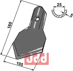 Gåsefot-skjær 160x105x5mm - K45 Einböck