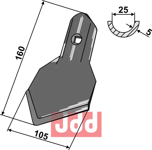 Gåsefot-skjær 160x105x5mm - K45 - JDD Utstyr