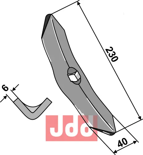 Harvspiss 230x40x6mm - Kverneland - JDD Utstyr