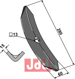 Harvspiss 280x60x15mm