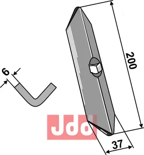 Harvspiss 200x37x6mm (lige)