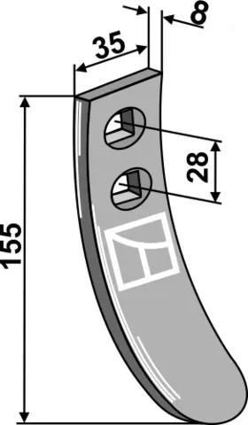 Skjærspiss 155x8 mm avst. 28