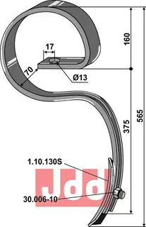 Harvetann 45 x 10 m. Spiss