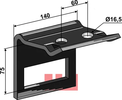 Klemme for tine 100x16 100x16 mm, passform ukjent
