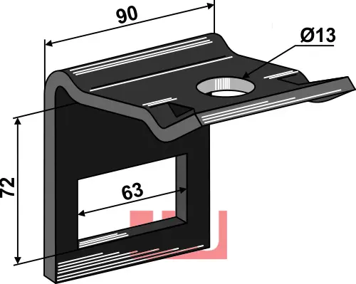 Holder til tand 60 x 10 - JDD Utstyr