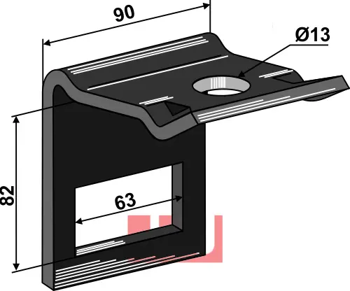 Holder til tand 60 x 10 - JDD Utstyr