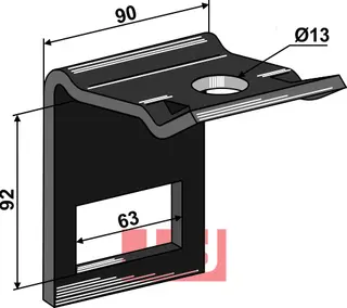 Holder til tand 60 x 10