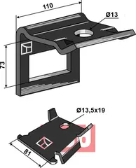 Holder m. antirotation sikring