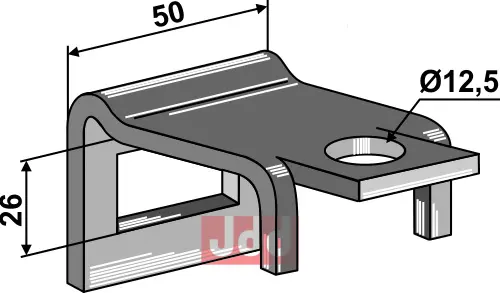 Holder til tand 32 x 12 - JDD Utstyr