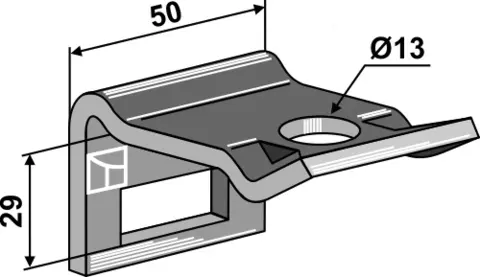 Holder til tind 50x6 hull 13