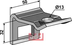 Holder til tand 32 x 10 & overdel 32 x 10