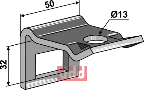 Holder til tand 32 x 10 &amp; overdel 32 x 10