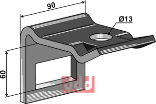 Klemme for tine 65x10 65x10 mm, ukjent merke