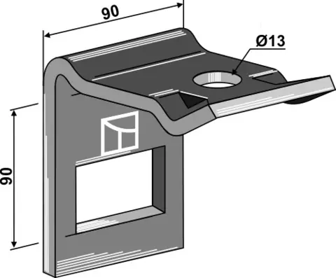 Holder til tind 90x10 hull 13