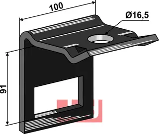 Holder til tand 70 x 12