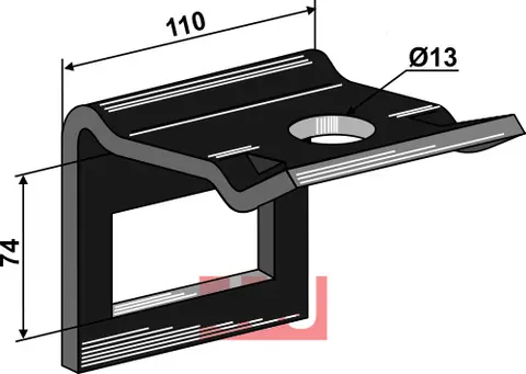 Holder til tand 80 x 10