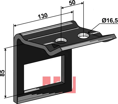 Holder til tand 90x13  & overdel 90x11 - JDD Utstyr