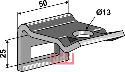 Holder til tand 32 x 10 - JDD Utstyr