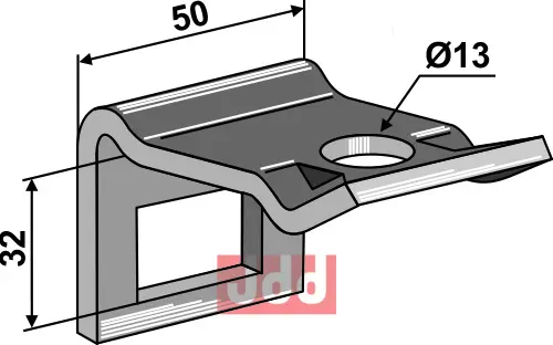 Holder til tand 32 x 10 & - JDD Utstyr