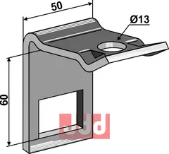 Holder til tand 32 x 12 & overdel 32 x 10