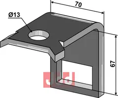 Holder til tand 45 x 10