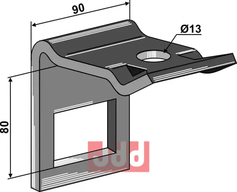 Holder til tand 60 x 12 &amp; overdel 60 x 10
