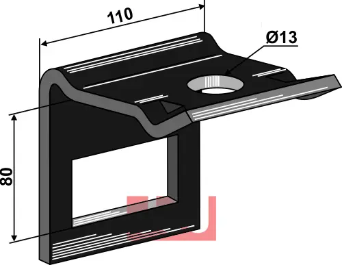 Holder til tand 80 x 10 - JDD Utstyr