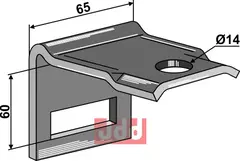 Holder til tand 45 x 10